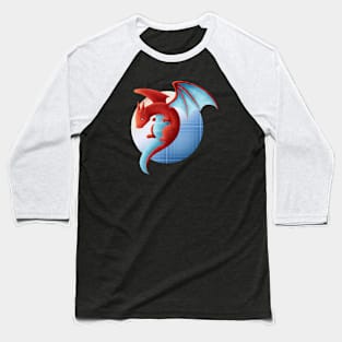 Kawaii Dragon 01 - with background Baseball T-Shirt